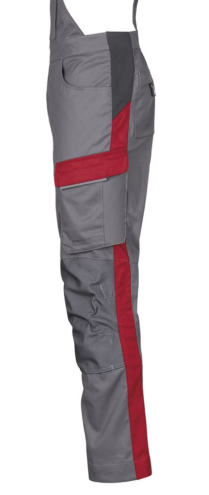 3033 4PROTECT® Workwear Latzhose, grau/rot