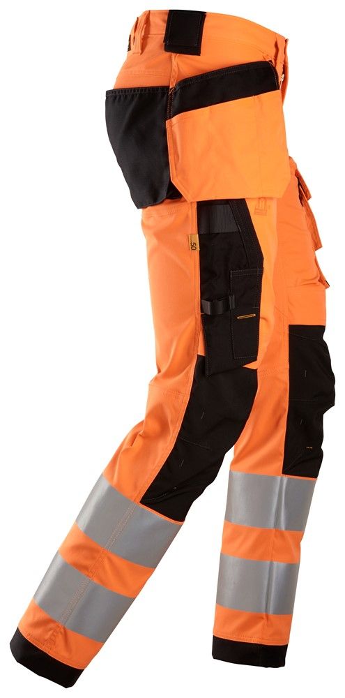 6243 Warnschutz-Stretchhose (High-Vis Kl. 2) mit Holstertaschen