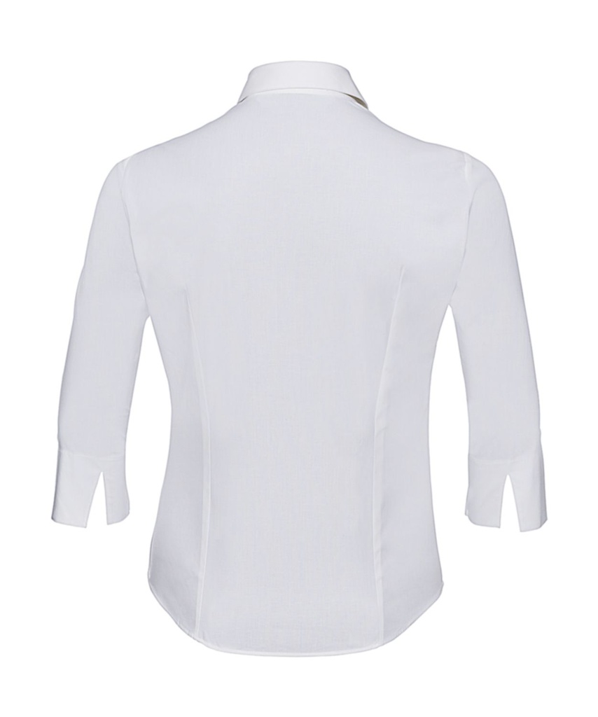 796.00 Ladies' 3/4 Sleeve Easy Care Fitted Shirt | white