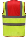YK100 Hi-Vis 2 Bands & Braces Waistcoat | red yoke/hi-vis yellow