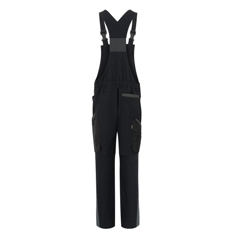 AMS9208 4-Wege-Latzhose Stretch, Detailansicht 1 in der Farbe schwarz/grau