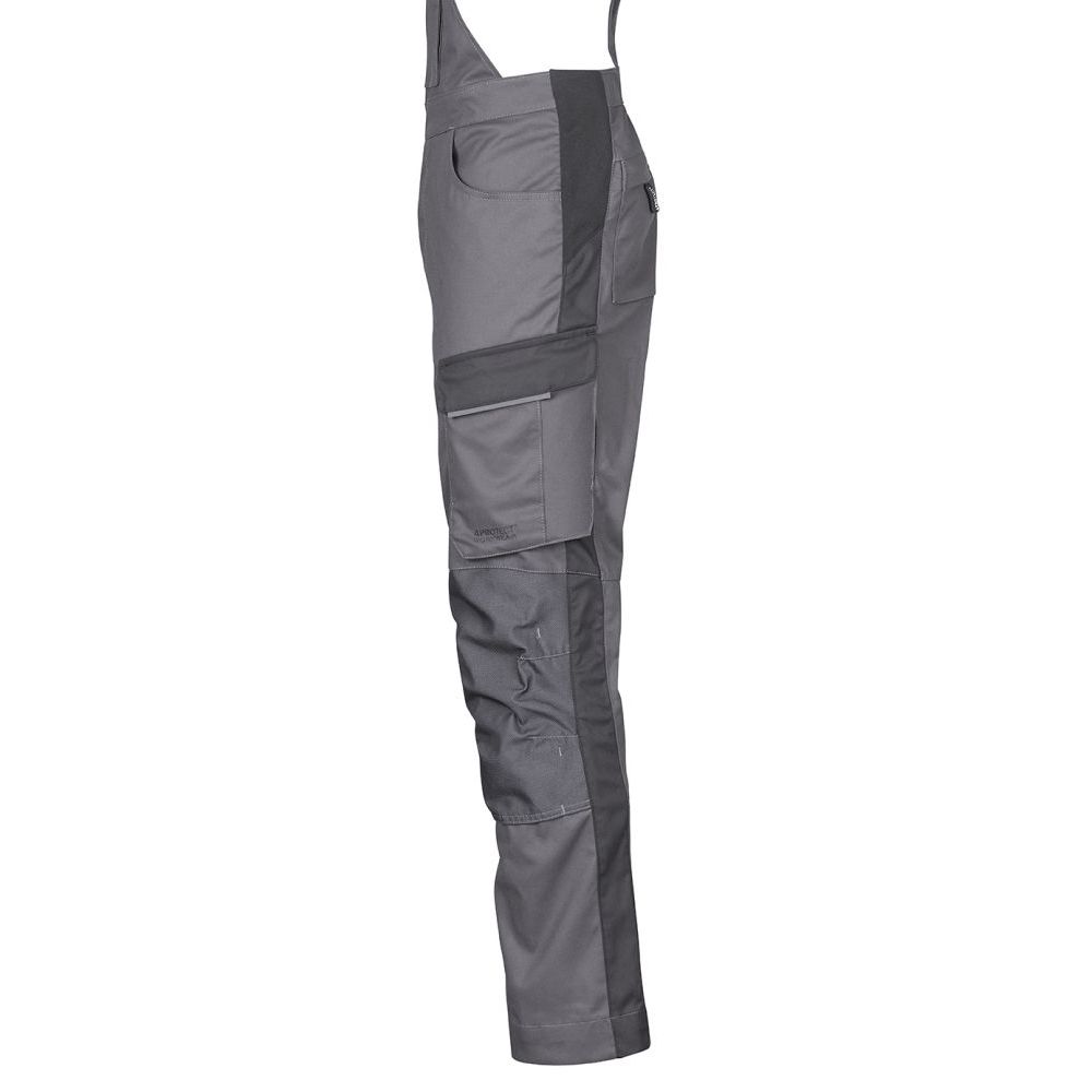 3037 4PROTECT® Workwear Latzhose, grau/schwarz Detail 3
