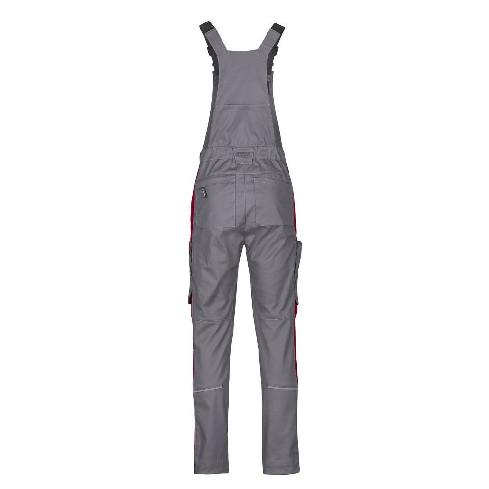 3033 4PROTECT® Workwear Latzhose, grau/rot Detail 1