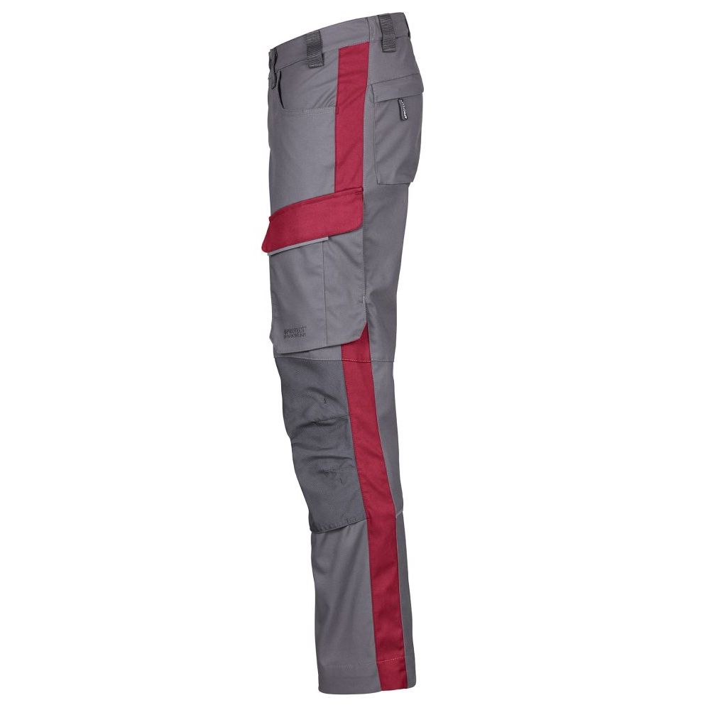 3053 4PROTECT® Workwear Hose, grau/rot Detail 3