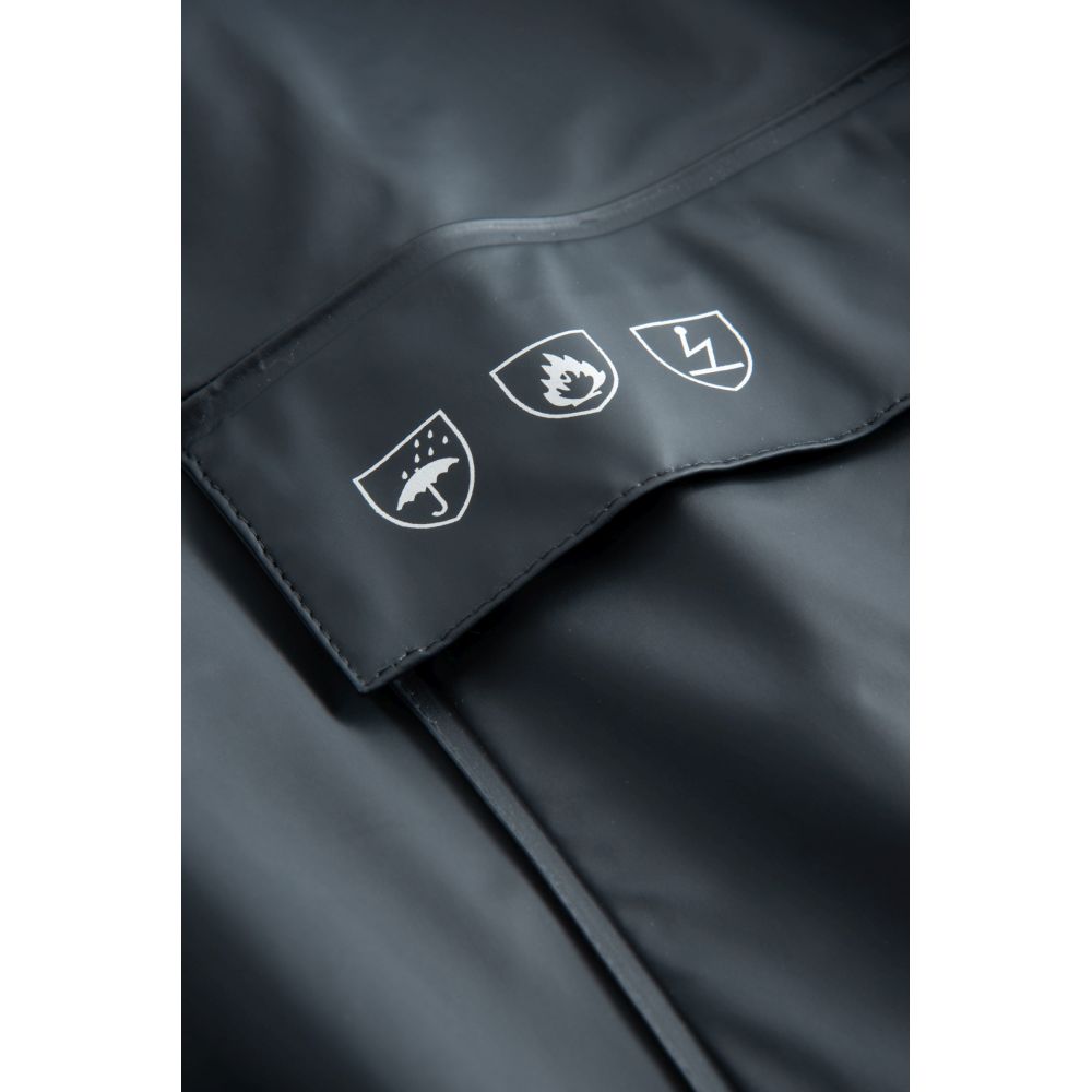 FR-LR48 Flammhemmende Regenjacke in PU-Qualität, Detailansicht 2 in der Farbe 03 marine