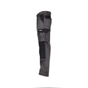 DASSY Boston 245 g/m² | zweifarbige Arbeitshose mit Kniepolstertaschen | 200426, Detailansicht 2 in der Farbe grau/schwarz