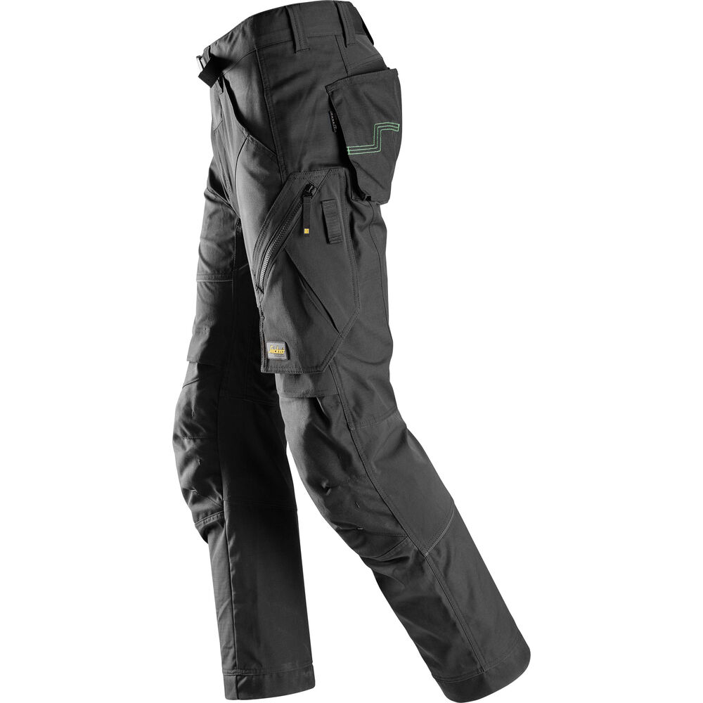 SNICKERS FlexiWork Arbeitshose+ | 6903, Detailansicht 2 in der Farbe 0404 black/black