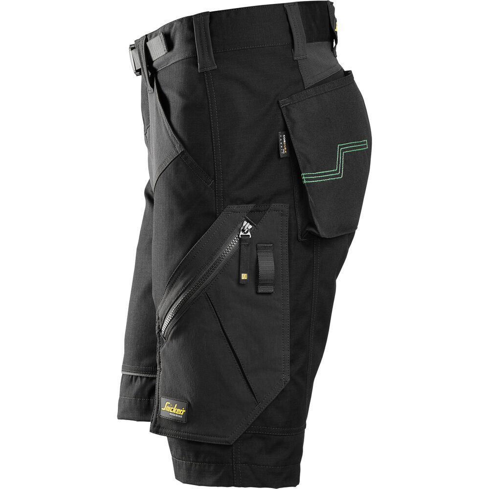 SNICKERS FlexiWork Stretch-Arbeitsshorts | 6914, Detailansicht 2 in der Farbe 0404 black/black