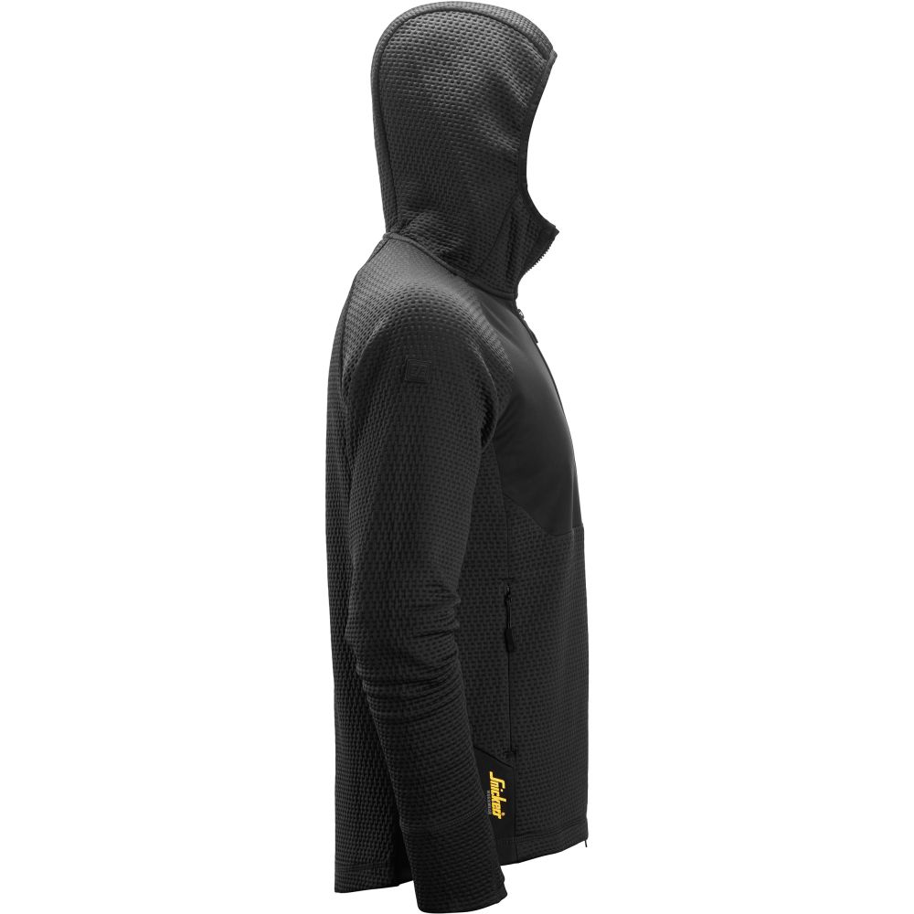 SNICKERS FlexiWork, Midlayer-Kapuzenjacke mit durchgehendem Reißverschluss | 8405, Detailansicht 3 in der Farbe 0404 black/black