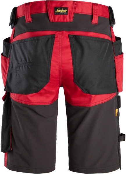 SNICKERS AllroundWork Stretch-Arbeitsshorts, chili-schwarz | 6141 Detail 1