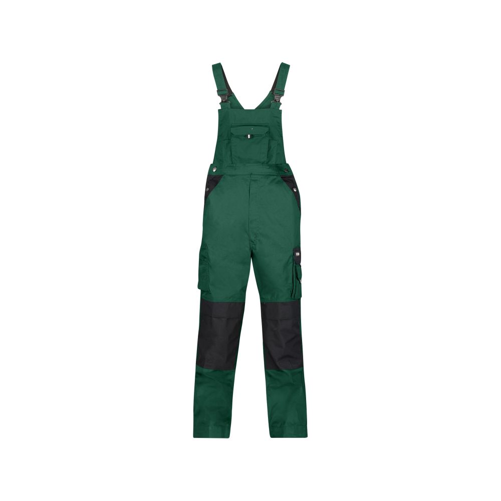 DASSY Versailles | zweifarbige Latzhose mit Kniepolstertaschen | 400124 (flaschengrün/schwarz, 42, Standard)