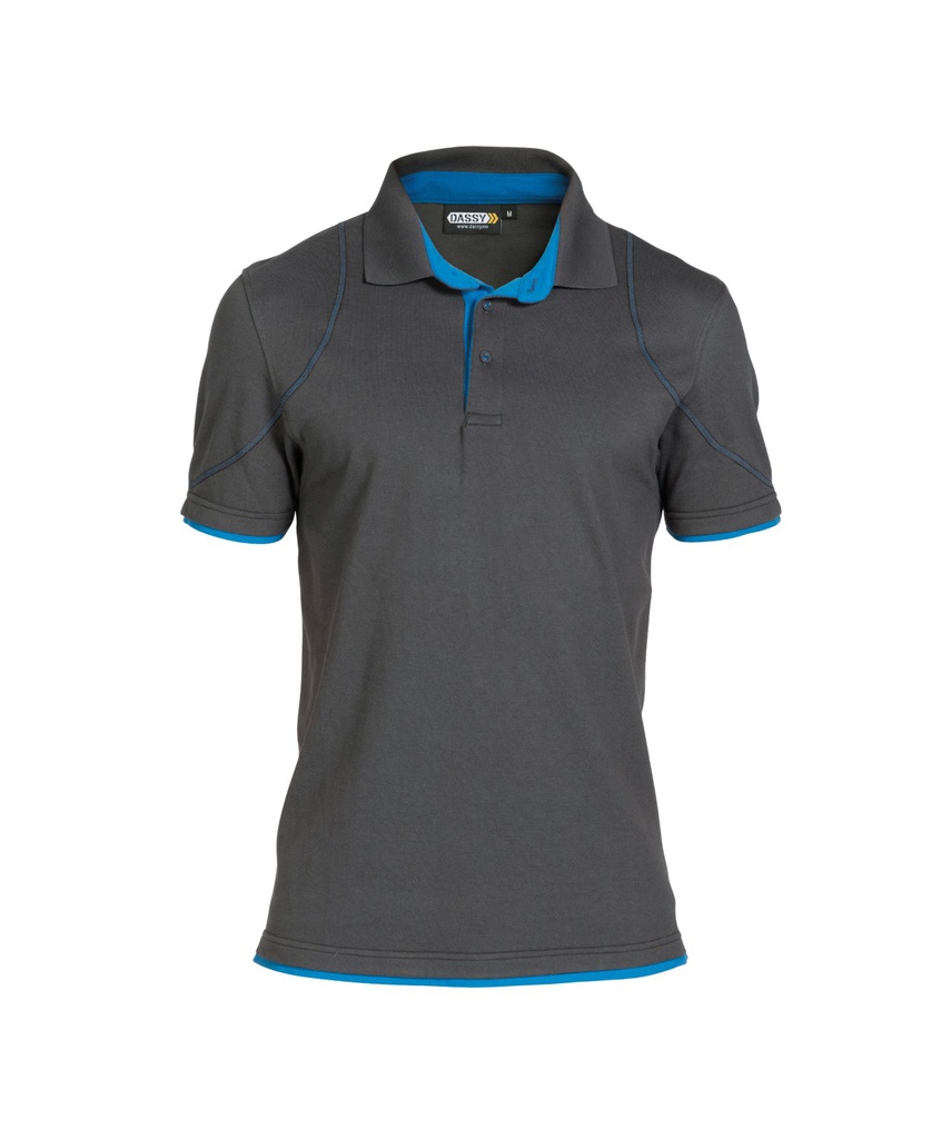 DASSY Orbital | Poloshirt | 710011 (anthrazitgrau/azurblau, XS)