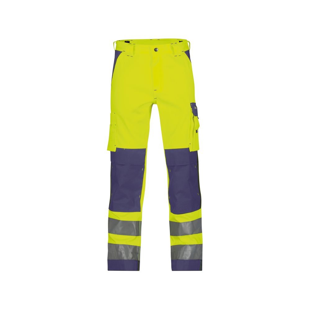 200431 Buffalo 245 g/m² | Warnschutzhose mit Kniepolstertaschen (neongelb/dunkelblau, 42, Standard)