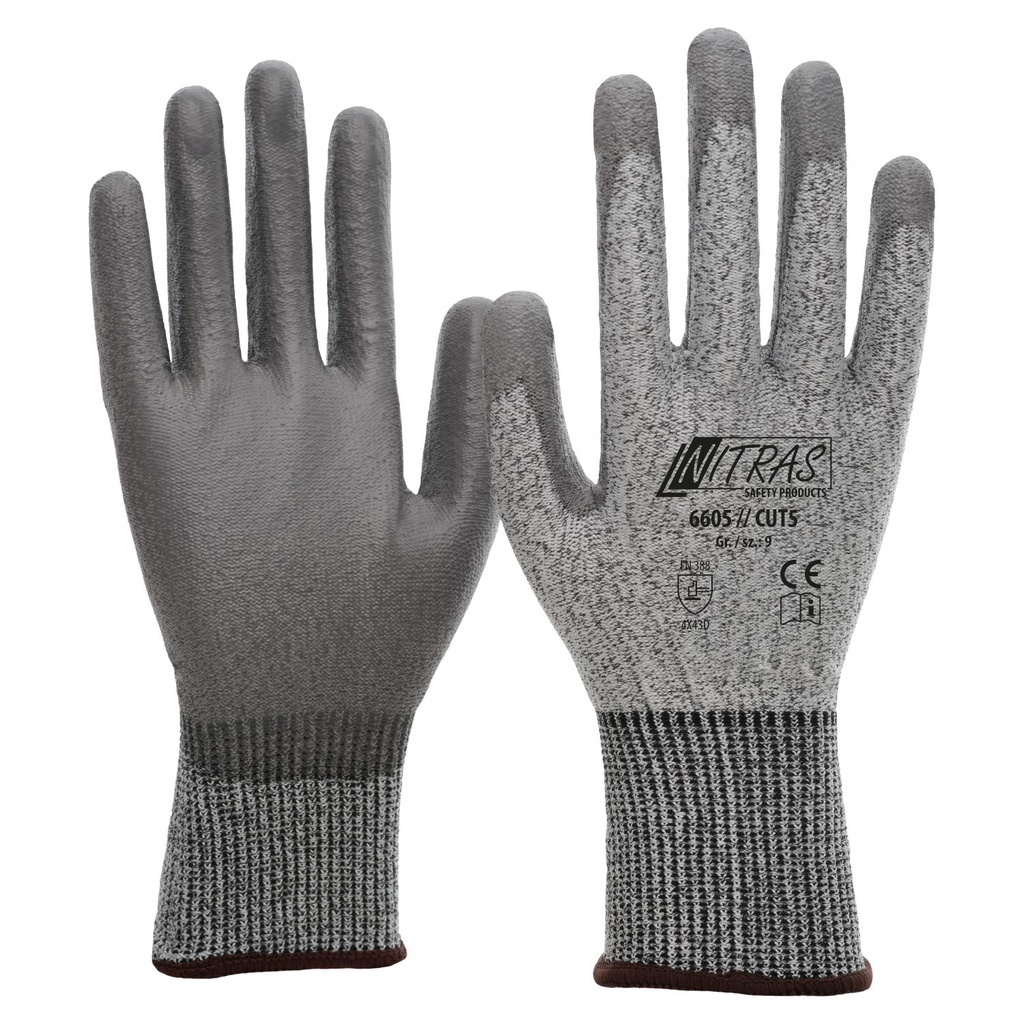 NITRAS CUT5, Schnittschutzhandschuhe, grau | 6605 (6)