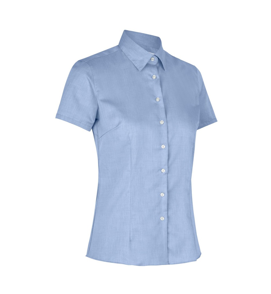 S721 Business-Bluse | Kurzarm | modern | Damen (light blue, XS)