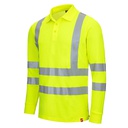NITRAS MOTION TEX VIZ UV-Schutz Warnschutz-Langarm-Poloshirt | 7014