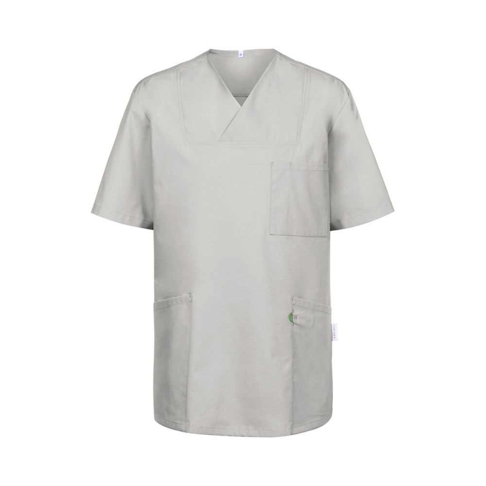 Unisex-Kasack RF | 5003.6550 CARE "Grüner Knopf" (015 lichtgrau, 2XS)