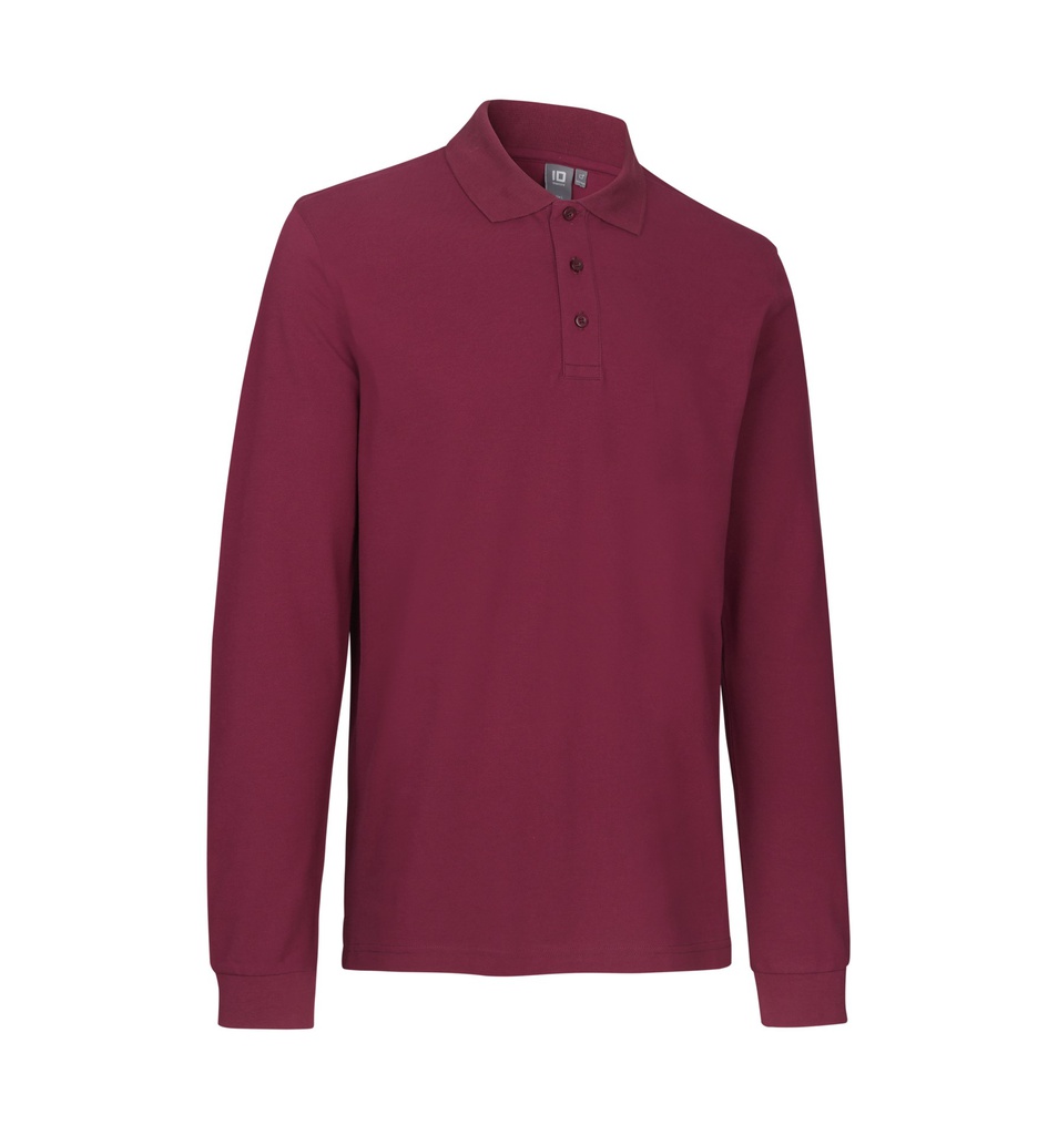 0544 Langarm-Poloshirt | Stretch (bordeaux, XS)