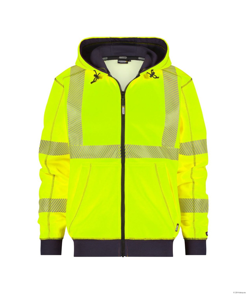 300380 Evans | Warnschutz Kapuzensweatshirt mit langem Reißverschluss (sdVr)