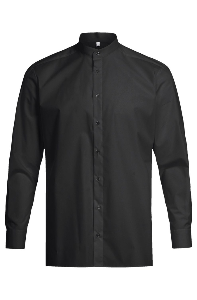 6772.1120 Herren-Stehkragenhemd 1/1 RF Basic (010 schwarz, 37/38)