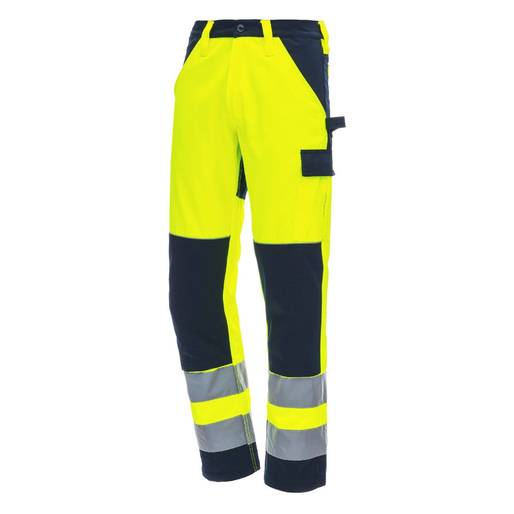 NITRAS MOTION TEX VIZ Warnschutz-Bundhose | 7571 (neongelb/marineblau, 24)