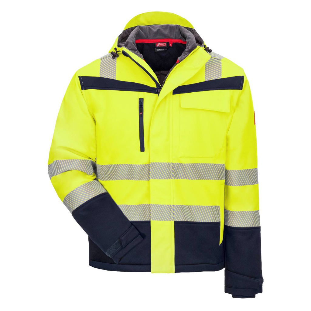 7175 MOTION TEX VIZ PLUS Warnschutz-Winter-Softshelljacke (neongelb/marineblau, XS)
