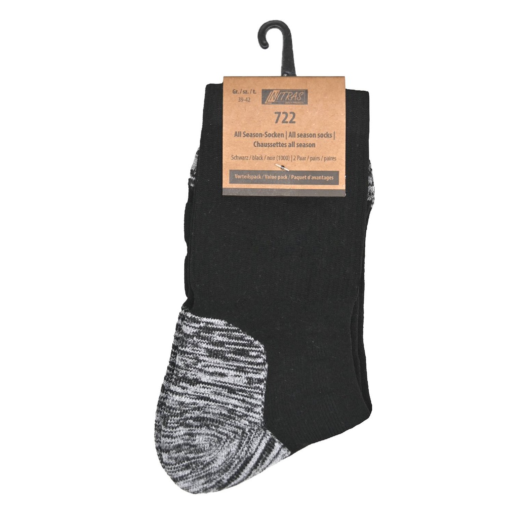 NITRAS All Season-Socken 2er Pack | 722 (schwarz, 35/38)