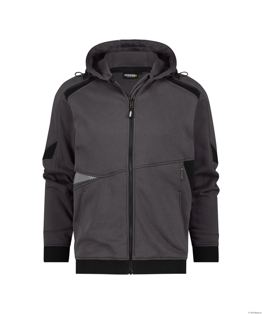 300549 Lunax | Kapuzensweatshirt mit langem Reißverschluss (anthrazitgrau/schwarz, XS)