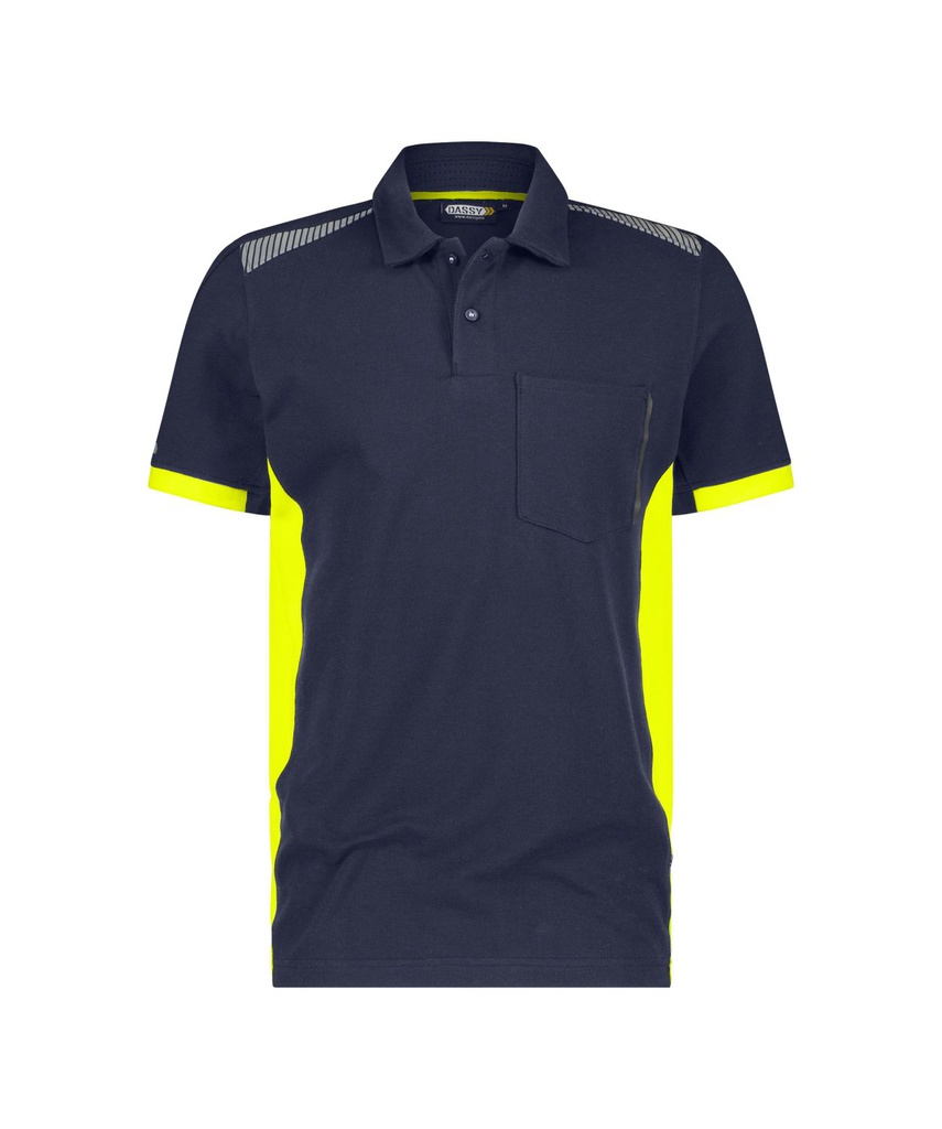 710055 Veracruz | Poloshirt (nachtblau/neongelb, XS)