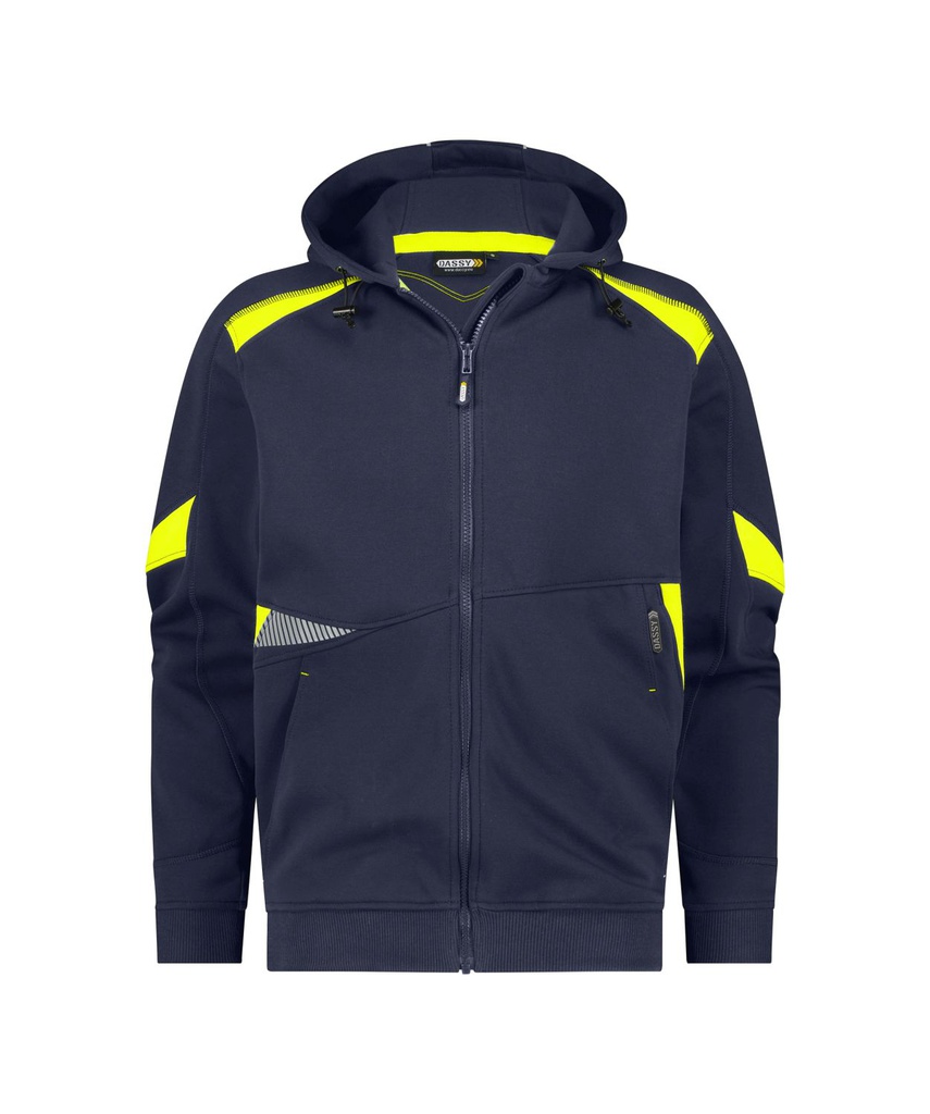 300526 Santos | Kapuzensweatshirt mit langem Reißverschluss