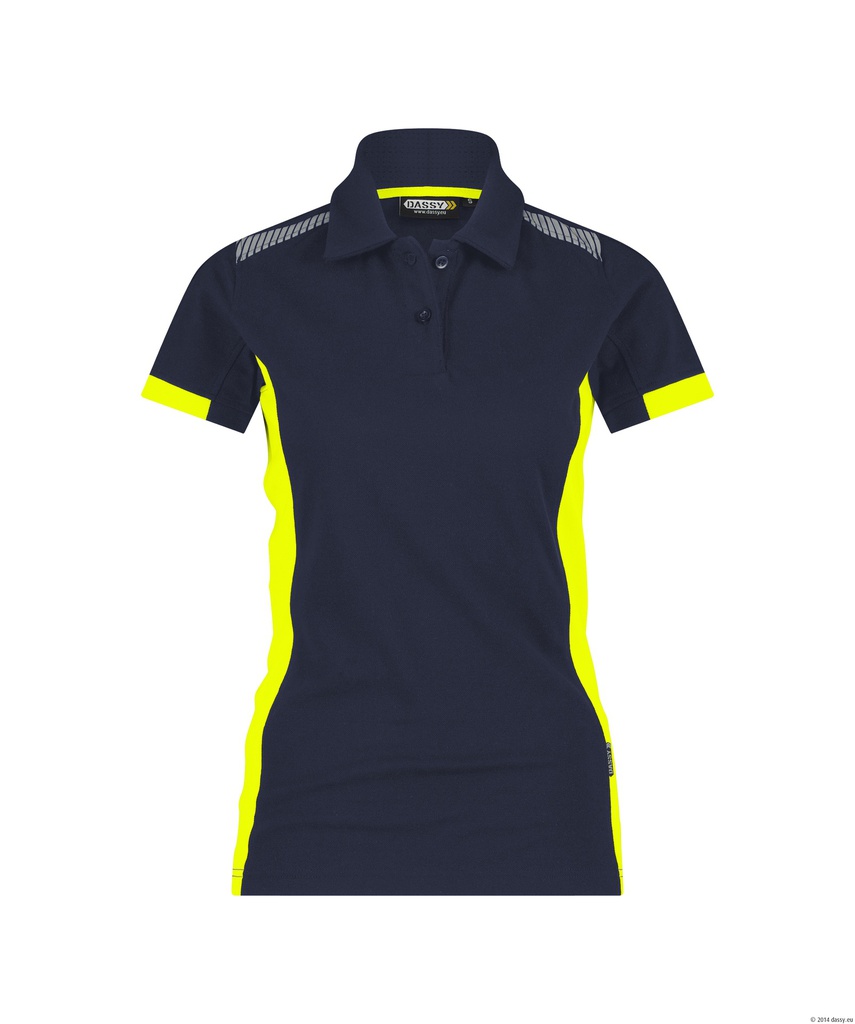 710071 Veracruz Poloshirt | Damen (nachtblau/neongelb, XS)