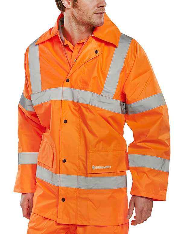 TJ8 Warnschutz-Regenjacke (sdVr) (orange, 2XL)