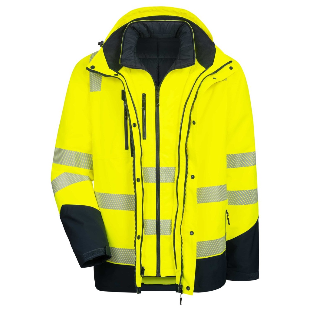 7179 MOTION TEX VIZ PLUS Multifunktions-Warnschutzjacke (neongelb/marineblau, XS)