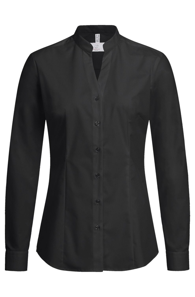 6572.1120 Damen-Stehkragenbluse 1/1 RF Basic (010 schwarz, 32)