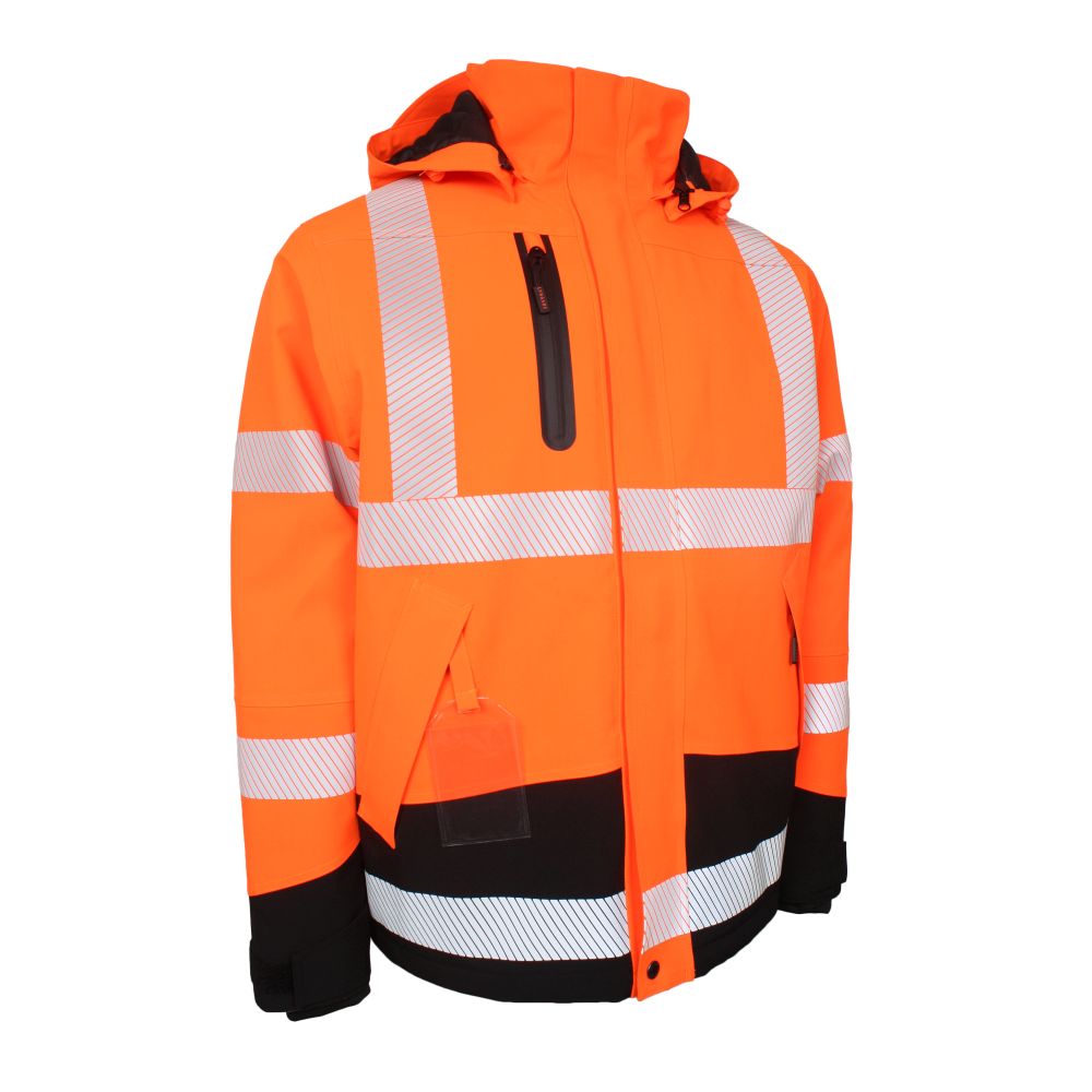 LYNGSOE HI-VIS Winterjacke | Stretch | 4WS-9097 (05/07 hi-vis orange/schwarz, XS)