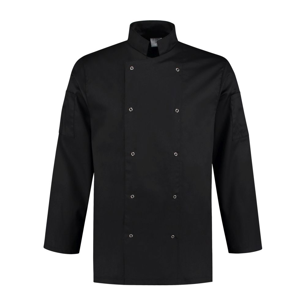 KB6535 Kochjacke Polyester / Baumwolle (schwarz , 2XS)