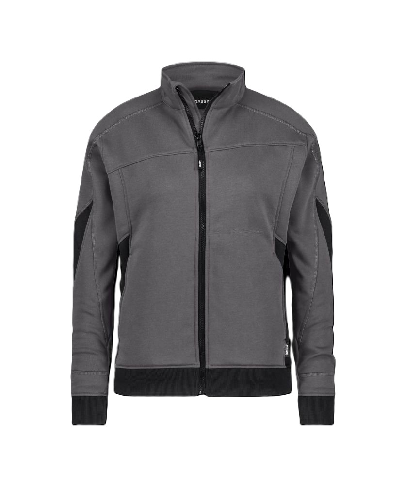 DASSY Velox Next Woman | Sweatshirt mit langem Reißverschluss für Damen | 300582 (anthrazitgrau/schwarz, XS)