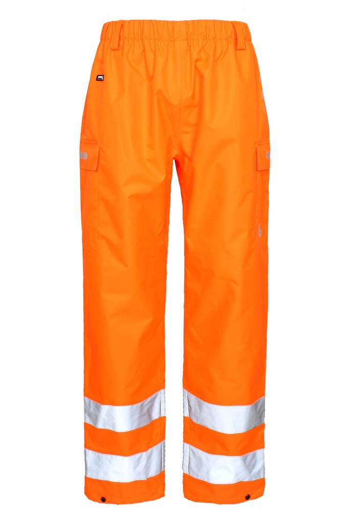 FOX6052 Atmungsaktive HI-VIS Regenhose in einem leichteren Stoff mit hoher Strapazierfähigkeit (05 hi-vis orange, XS)