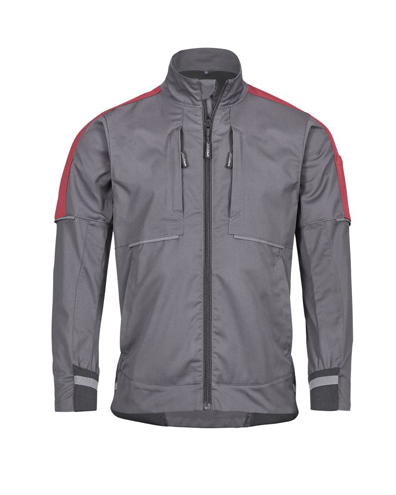 3013 4PROTECT® Workwear Bundjacke, grau/rot (XS)