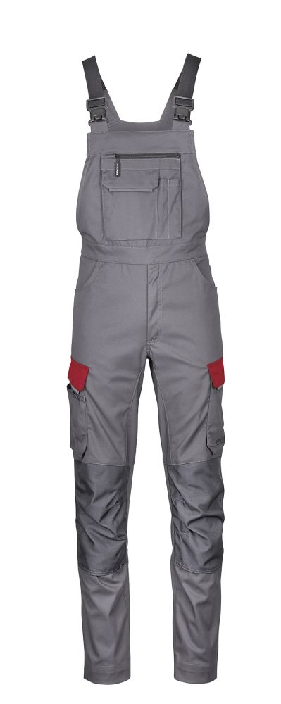 3033 4PROTECT® Workwear Latzhose, grau/rot (24)