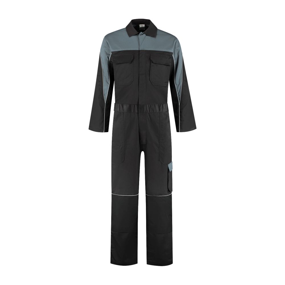 OVS6535 Overall mit Rückenteil aus 4-Wege-Stretch (schwarz/grau, 44)