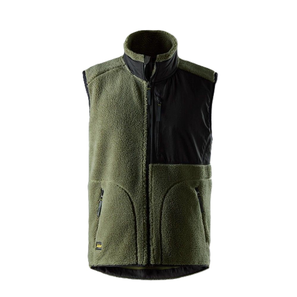 8006 Faserpelz-Weste | 3104 khaki green/black