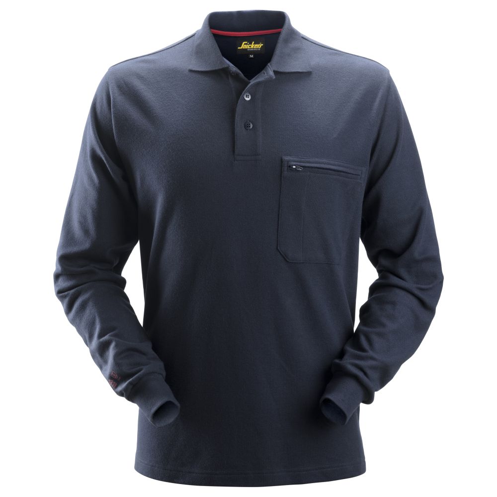 SNICKERS ProtecWork Langarm-Poloshirt, navy | 2660