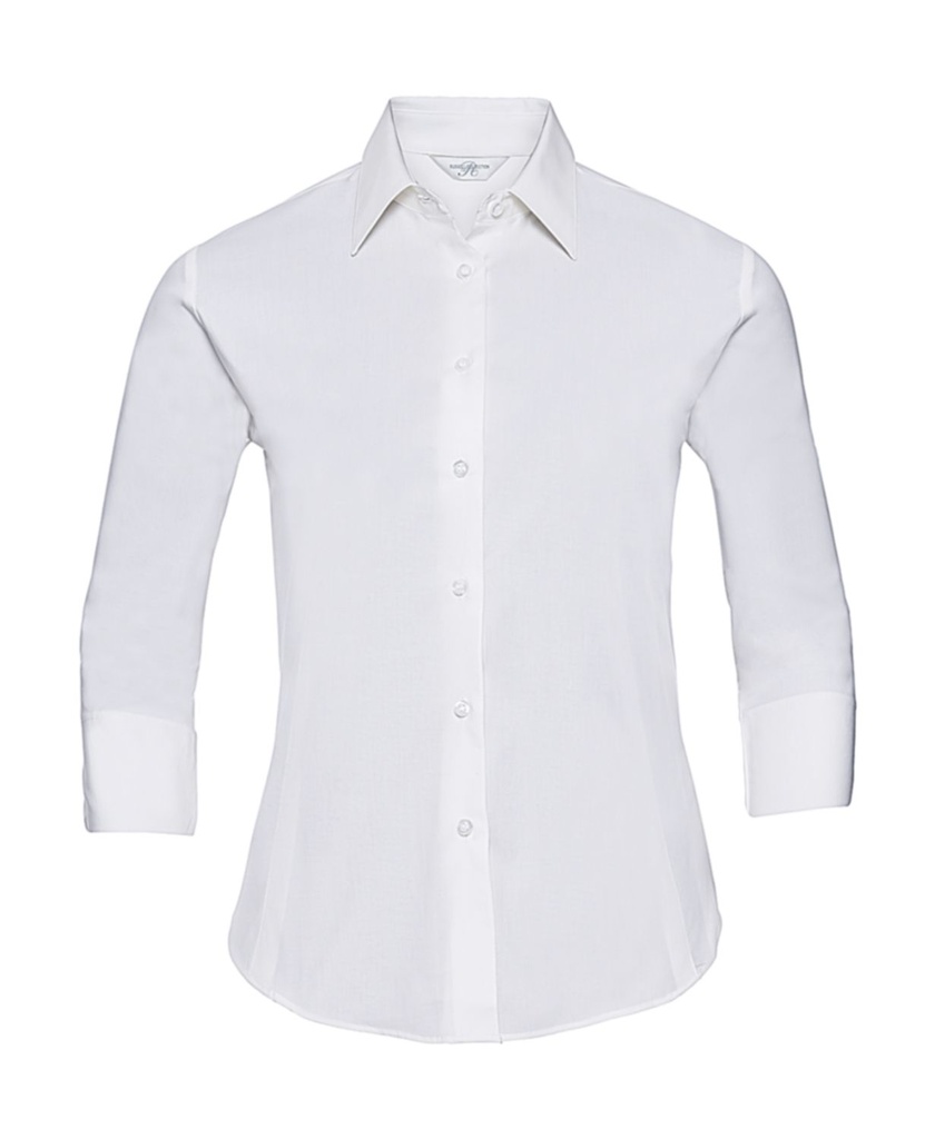 796.00 Ladies' 3/4 Sleeve Easy Care Fitted Shirt | white (XS)