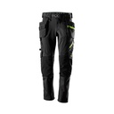 SNICKERS FlexiWork, Softshell-Stretchhose mit abnehmbaren Holstertaschen | 0467 schwarz/neongelb | 6940