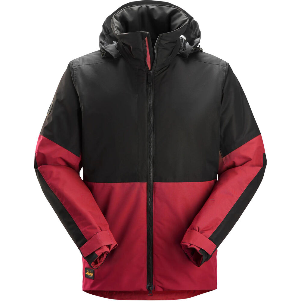 SNICKERS AllroundWork wasserdichte, wärmeisolierte Arbeitsjacke | 1104 (chili/schwarz, XS)