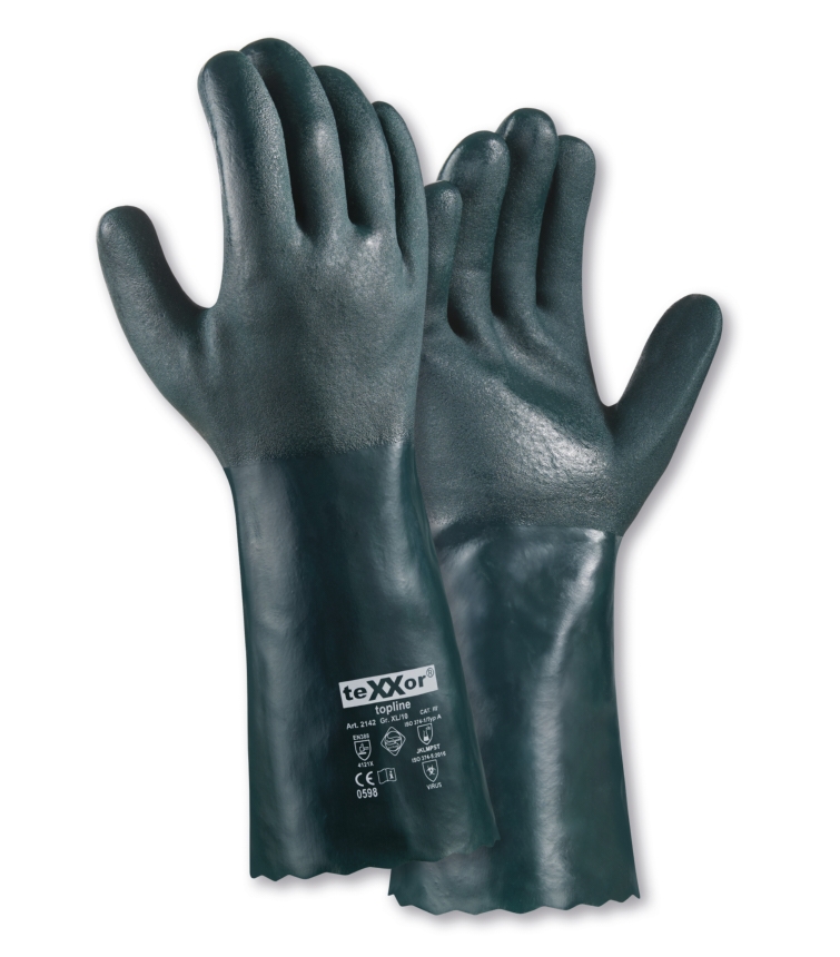 2142 Chemikalienschutz-Handschuhe PVC GRÜN