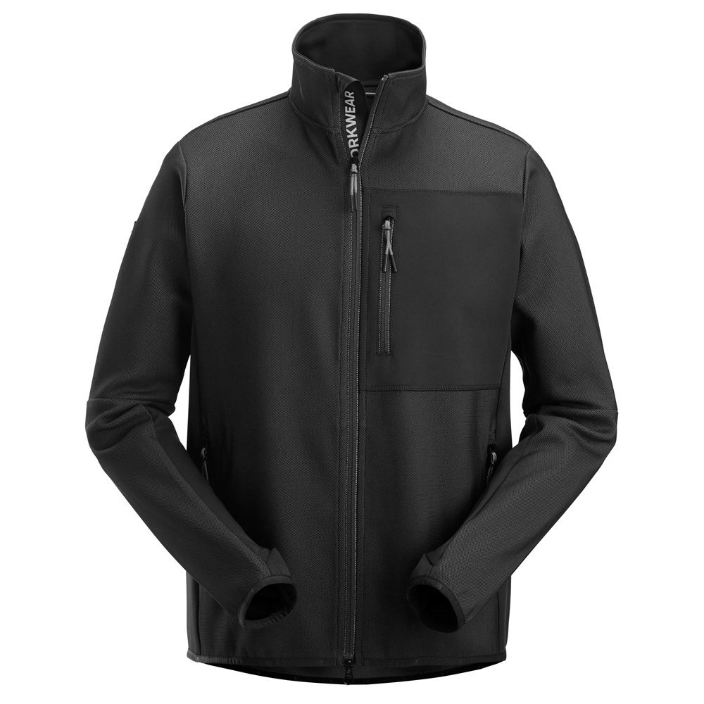 SNICKERS  FlexiWork, Zwischenschicht-Jacke mit durchgehendem Reißverschluss | 8045 (0404 black/black, XS)