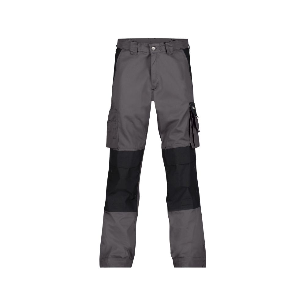 200426 Boston 245 g/m² | zweifarbige Arbeitshose mit Kniepolstertaschen (grau/schwarz, 42, Standard)
