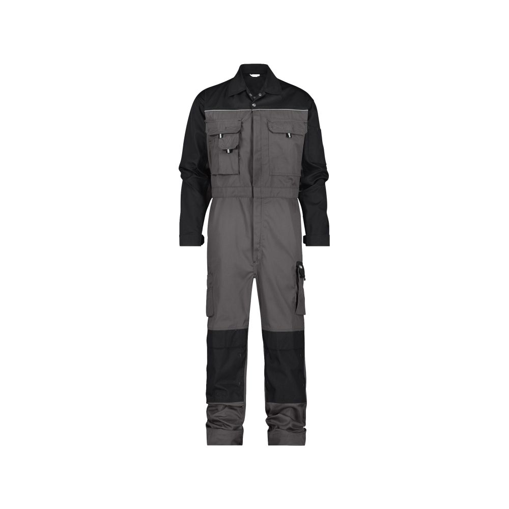 DASSY Cannes | zweifarbiger Overall mit Kniepolstertaschen | 100286 (grau/schwarz, XS)